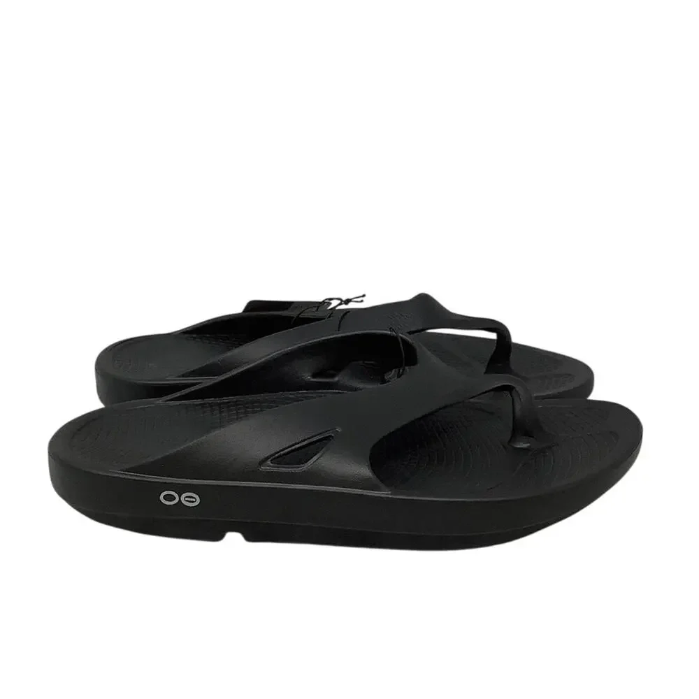 OOFOS Black Men's Flip-Flops Comfort Recovery Sandals
